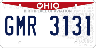 OH license plate GMR3131
