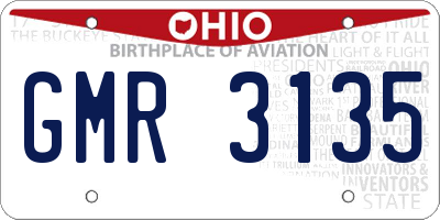 OH license plate GMR3135
