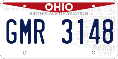 OH license plate GMR3148