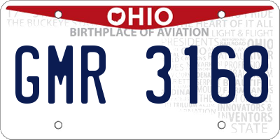 OH license plate GMR3168