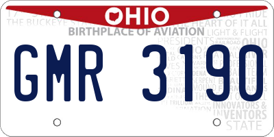 OH license plate GMR3190