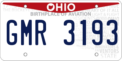 OH license plate GMR3193