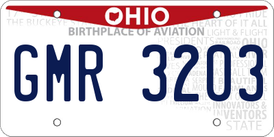 OH license plate GMR3203