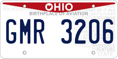 OH license plate GMR3206