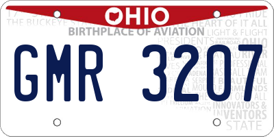 OH license plate GMR3207