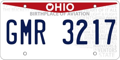 OH license plate GMR3217