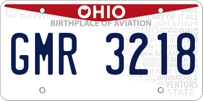 OH license plate GMR3218