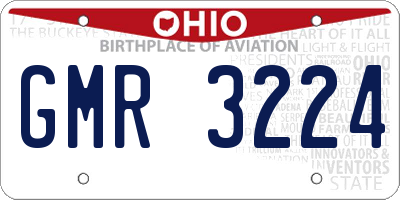 OH license plate GMR3224