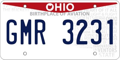 OH license plate GMR3231