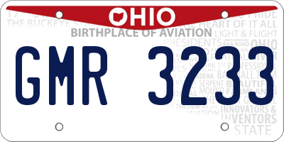 OH license plate GMR3233