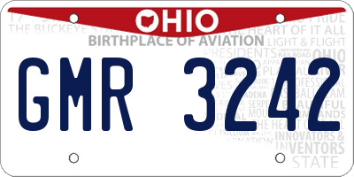 OH license plate GMR3242