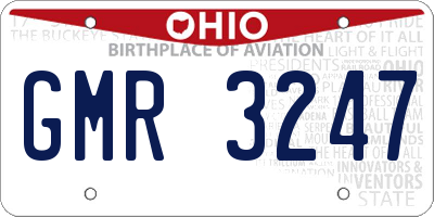 OH license plate GMR3247