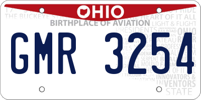 OH license plate GMR3254