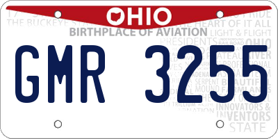 OH license plate GMR3255
