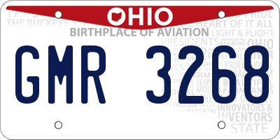OH license plate GMR3268
