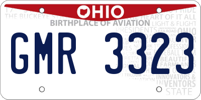 OH license plate GMR3323