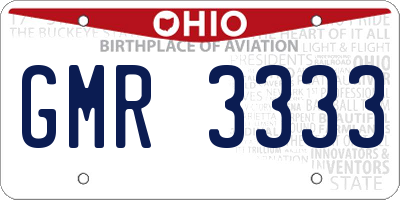 OH license plate GMR3333