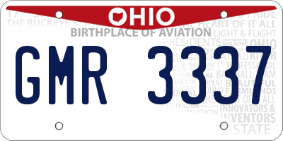 OH license plate GMR3337