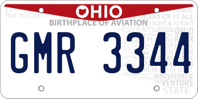OH license plate GMR3344