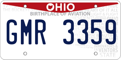 OH license plate GMR3359