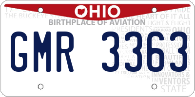 OH license plate GMR3363