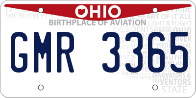 OH license plate GMR3365