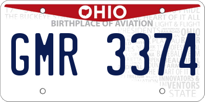 OH license plate GMR3374