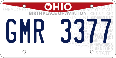 OH license plate GMR3377