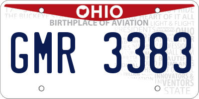 OH license plate GMR3383