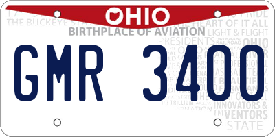 OH license plate GMR3400