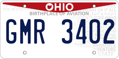 OH license plate GMR3402