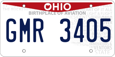 OH license plate GMR3405
