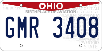 OH license plate GMR3408