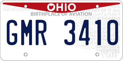 OH license plate GMR3410