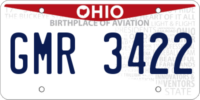 OH license plate GMR3422