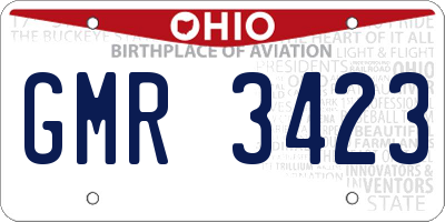 OH license plate GMR3423