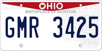 OH license plate GMR3425