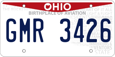 OH license plate GMR3426