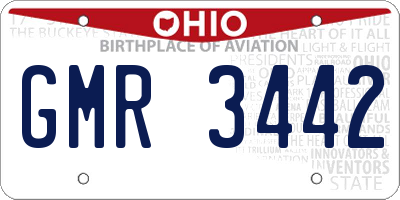 OH license plate GMR3442