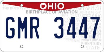 OH license plate GMR3447