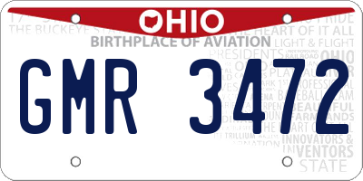 OH license plate GMR3472