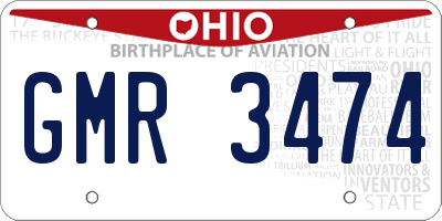 OH license plate GMR3474