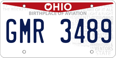 OH license plate GMR3489