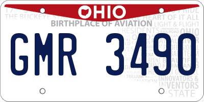 OH license plate GMR3490