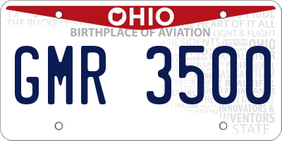 OH license plate GMR3500