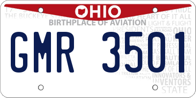 OH license plate GMR3501