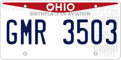 OH license plate GMR3503