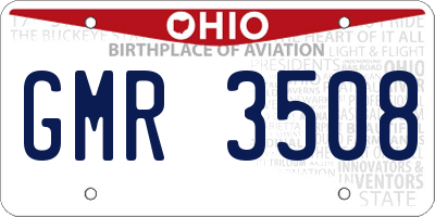 OH license plate GMR3508