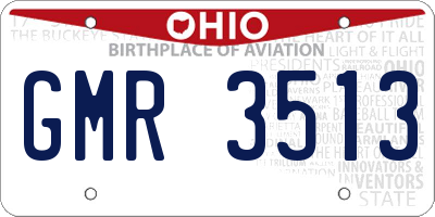 OH license plate GMR3513