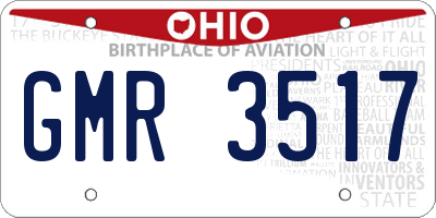 OH license plate GMR3517